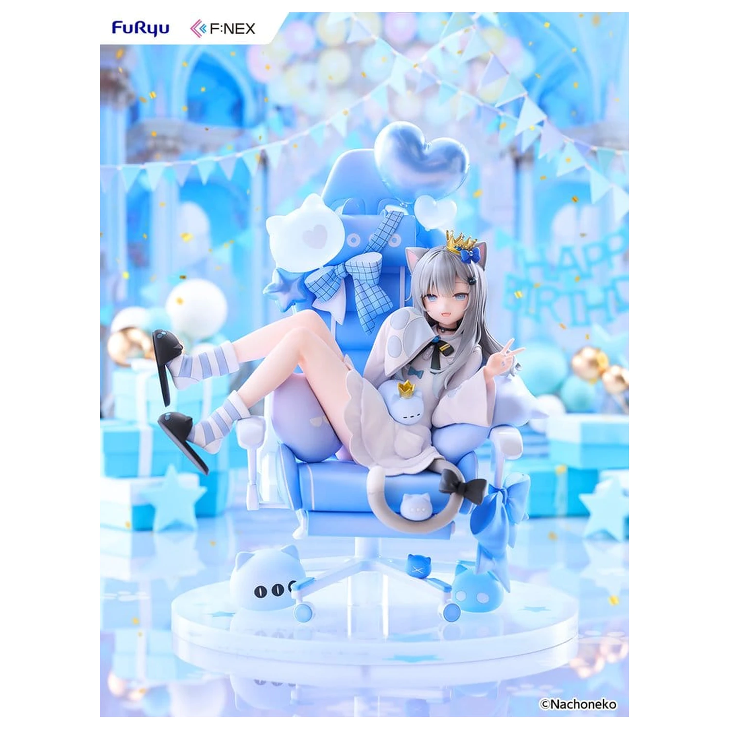 Virtual YouTuber F:NEX PVC Figure 1/7 Nachoneko Birthday Ver. 24 cm product photo