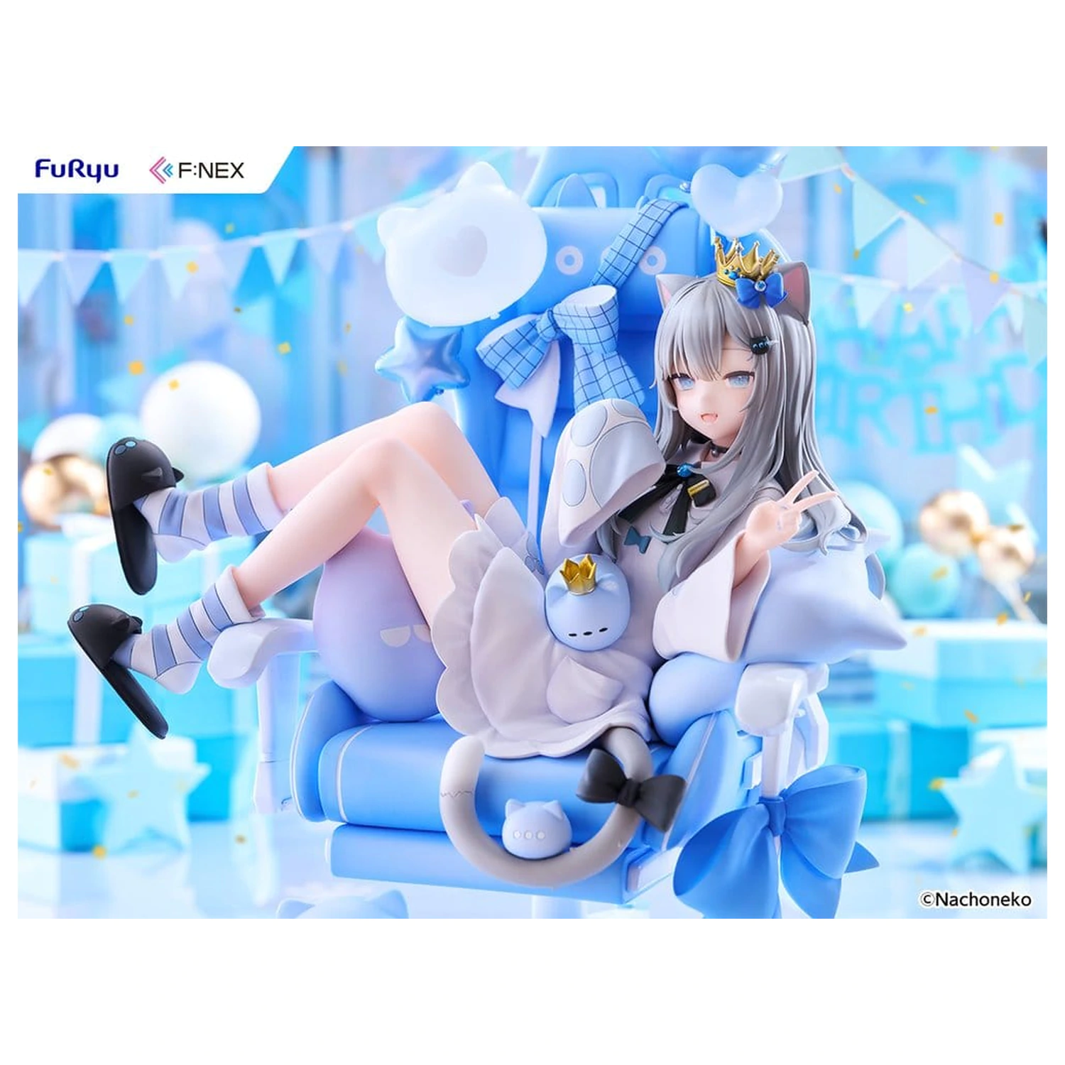 Virtual YouTuber F:NEX PVC Figure 1/7 Nachoneko Birthday Ver. 24 cm product photo