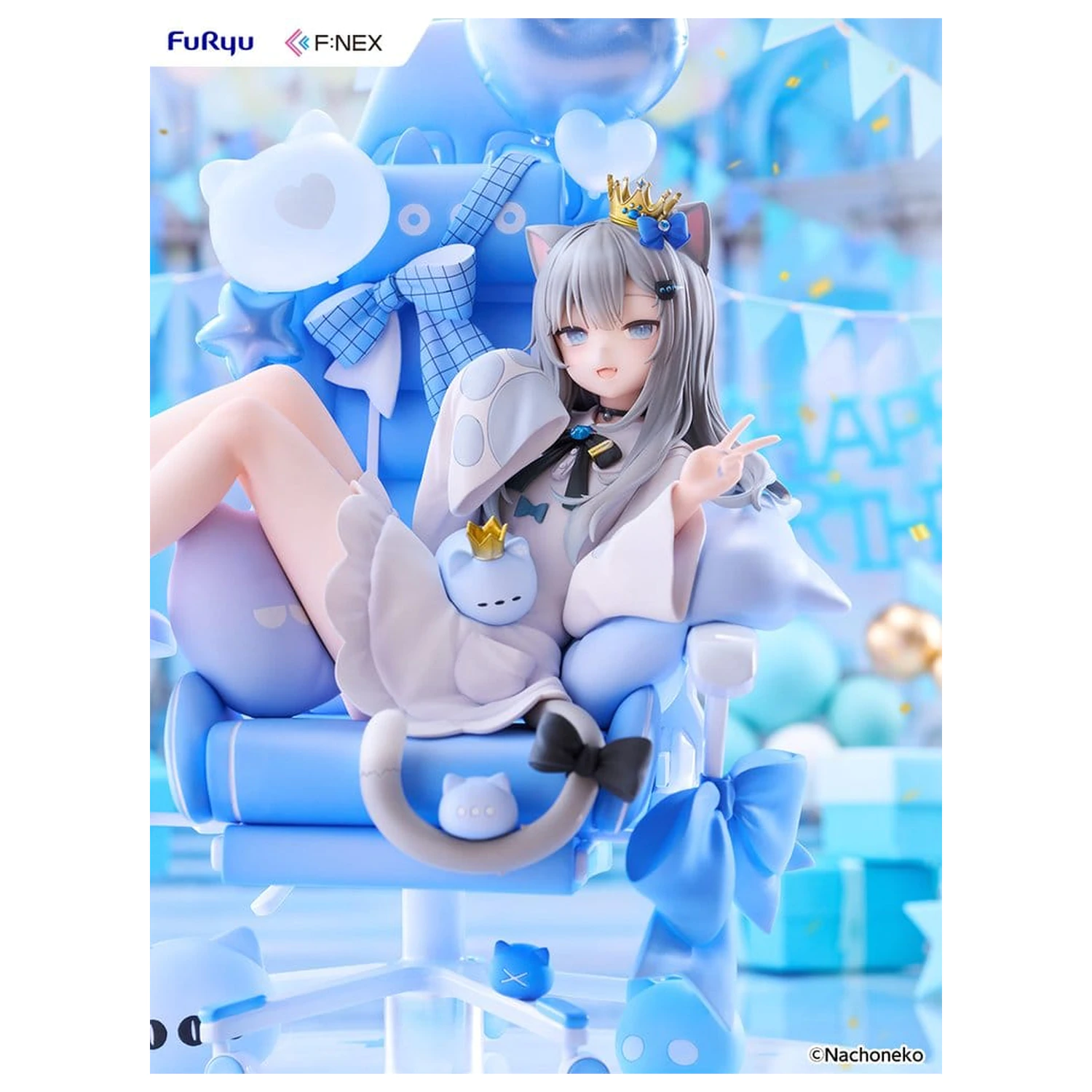 Virtual YouTuber F:NEX PVC Figure 1/7 Nachoneko Birthday Ver. 24 cm product photo