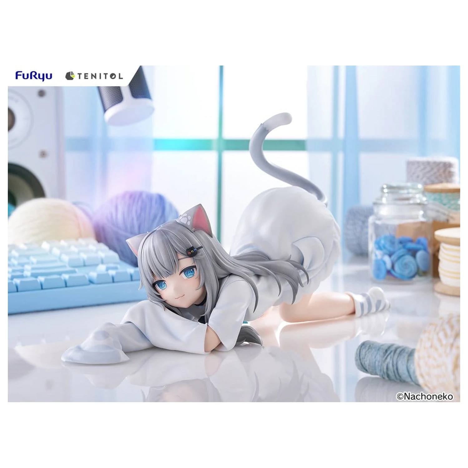 Virtual Youtuber Tenitol Big Noodle Stopper PVC Figure Nachoneko 18 cm product photo