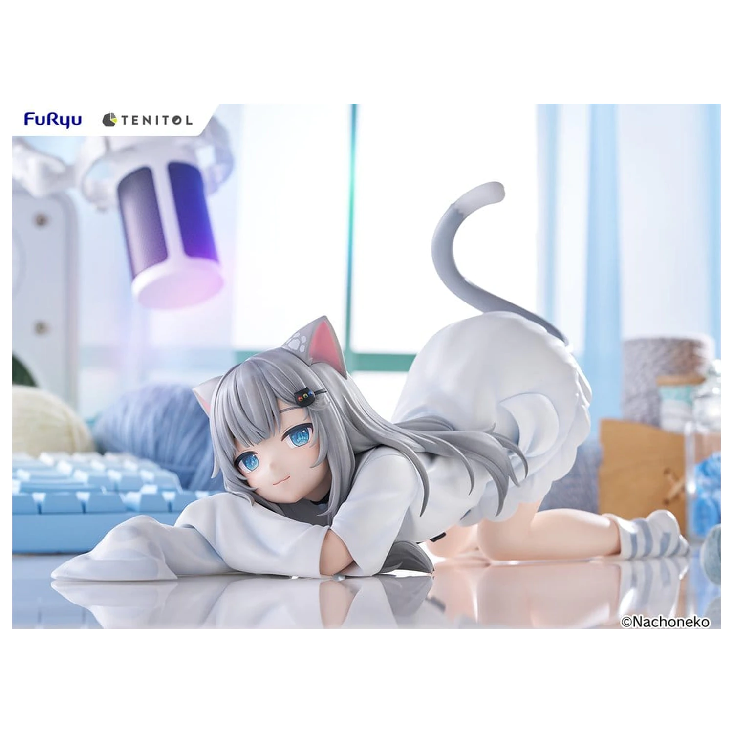 Virtual Youtuber Tenitol Big Noodle Stopper PVC Figure Nachoneko 18 cm product photo