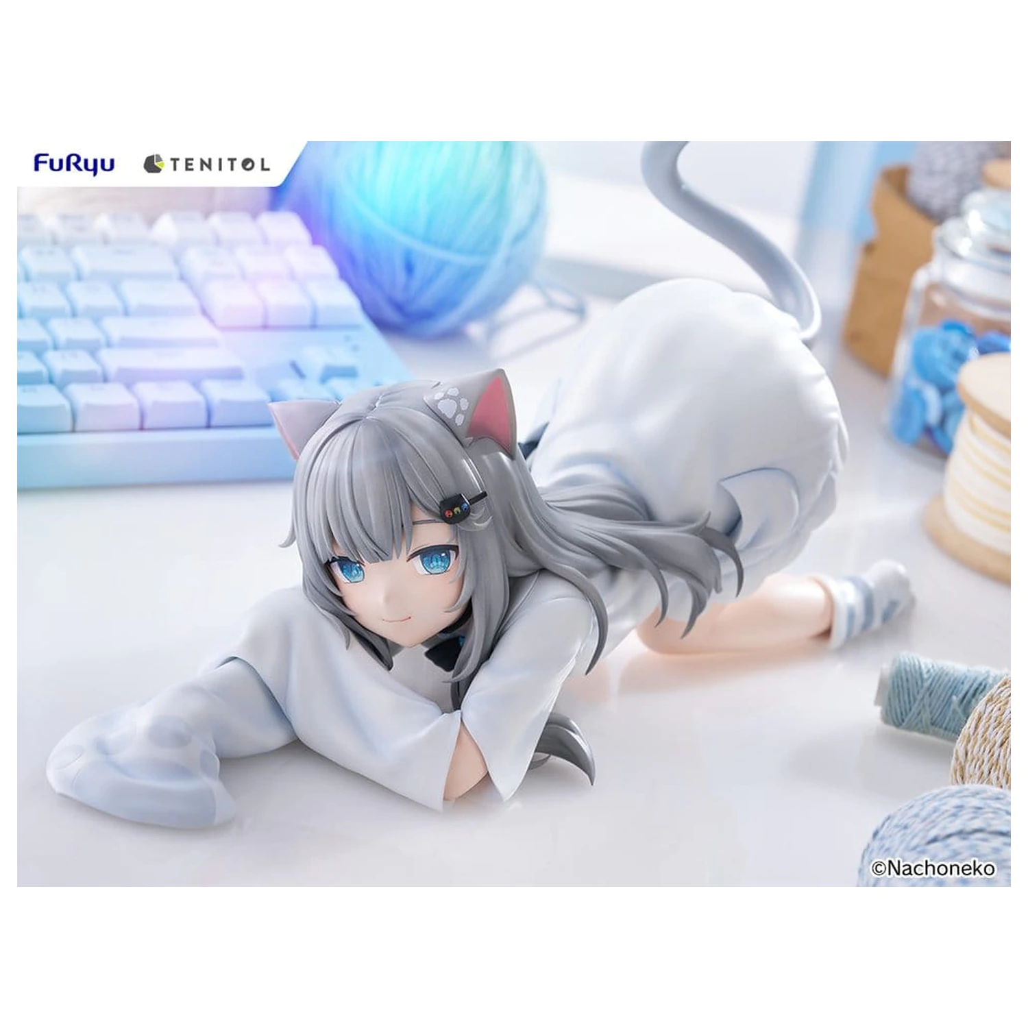 Virtual Youtuber Tenitol Big Noodle Stopper PVC Figure Nachoneko 18 cm product photo