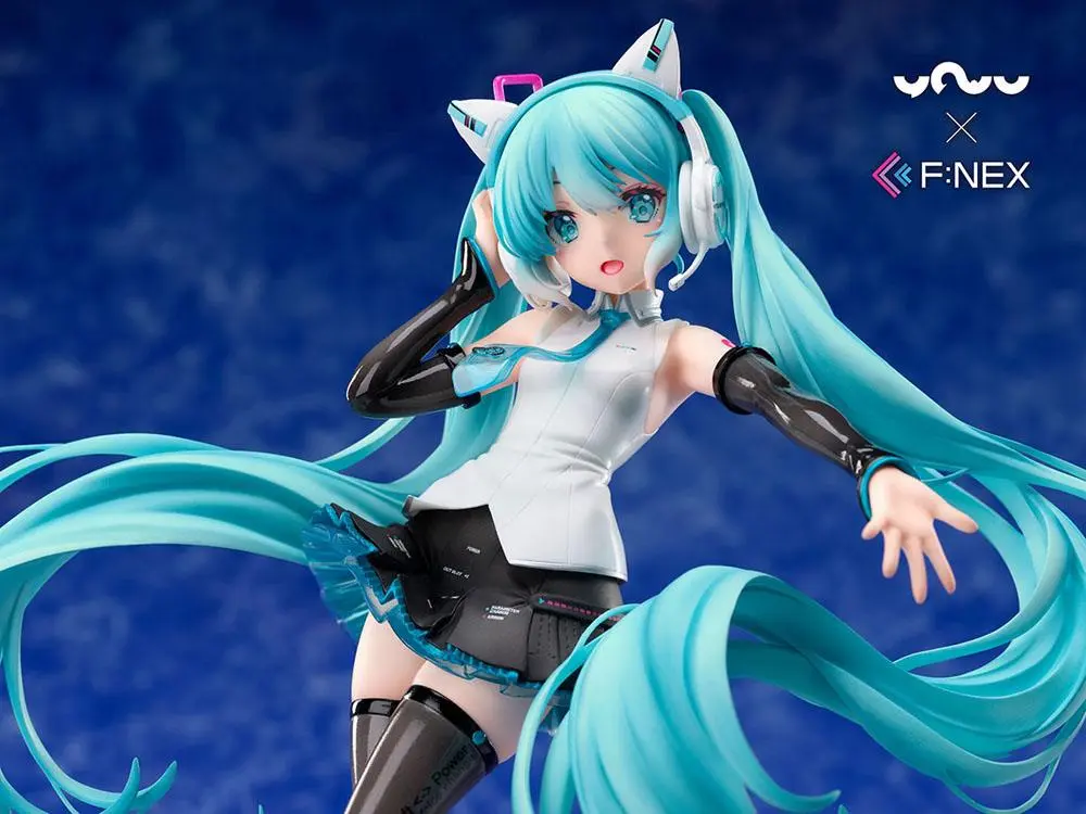 Vocaloid PVC Statue 1/7 Miku Hatsune Cat Ear Headphone Ver. 25 cm product photo