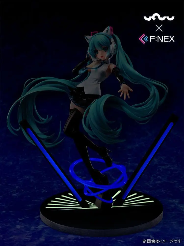 Vocaloid PVC Statue 1/7 Miku Hatsune Cat Ear Headphone Ver. 25 cm product photo