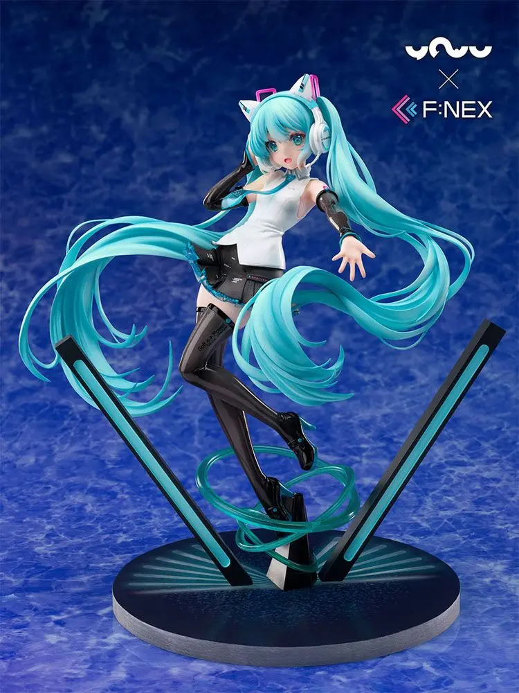 Vocaloid PVC Statue 1/7 Miku Hatsune Cat Ear Headphone Ver. 25 cm product photo