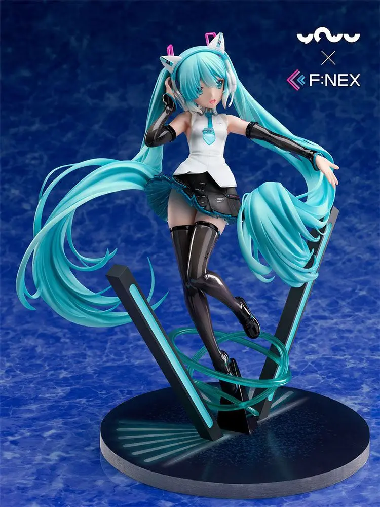 Vocaloid PVC Statue 1/7 Miku Hatsune Cat Ear Headphone Ver. 25 cm product photo