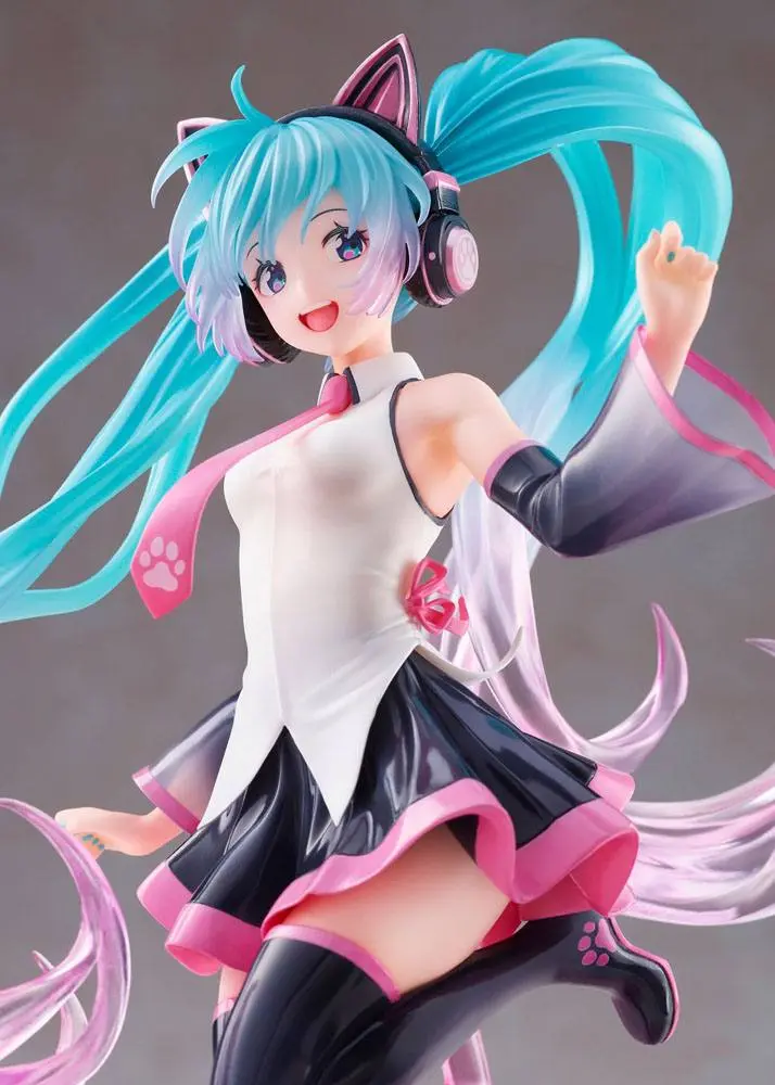 Vocaloid AMP PVC Statue Hatsune Miku Birthday 2021 Happy Cat ver. 23 cm product photo