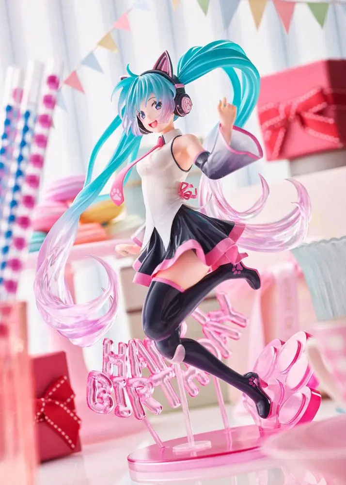 Vocaloid AMP PVC Statue Hatsune Miku Birthday 2021 Happy Cat ver. 23 cm product photo