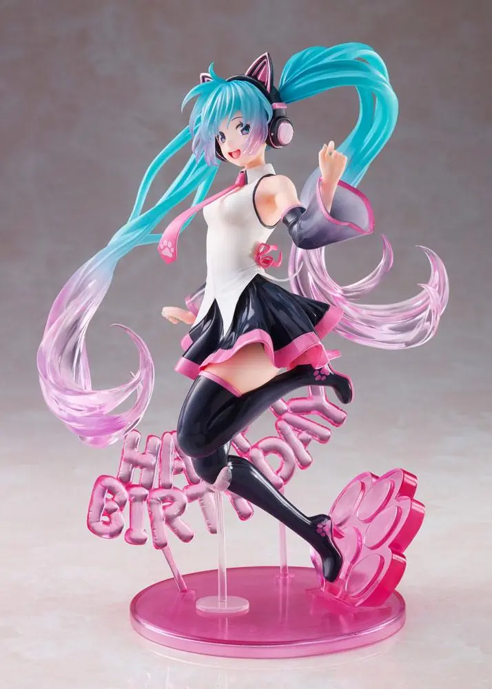 Vocaloid AMP PVC Statue Hatsune Miku Birthday 2021 Happy Cat ver. 23 cm product photo