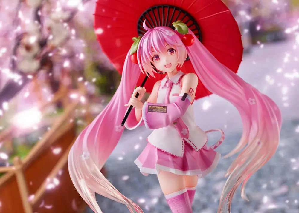 Vocaloid PVC Statue Sakura Miku 2nd Season New Written Japanese Umbrella Ver. 20 cm product photo