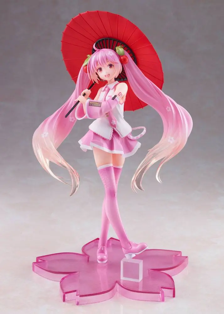 Vocaloid PVC Statue Sakura Miku 2nd Season New Written Japanese Umbrella Ver. 20 cm product photo