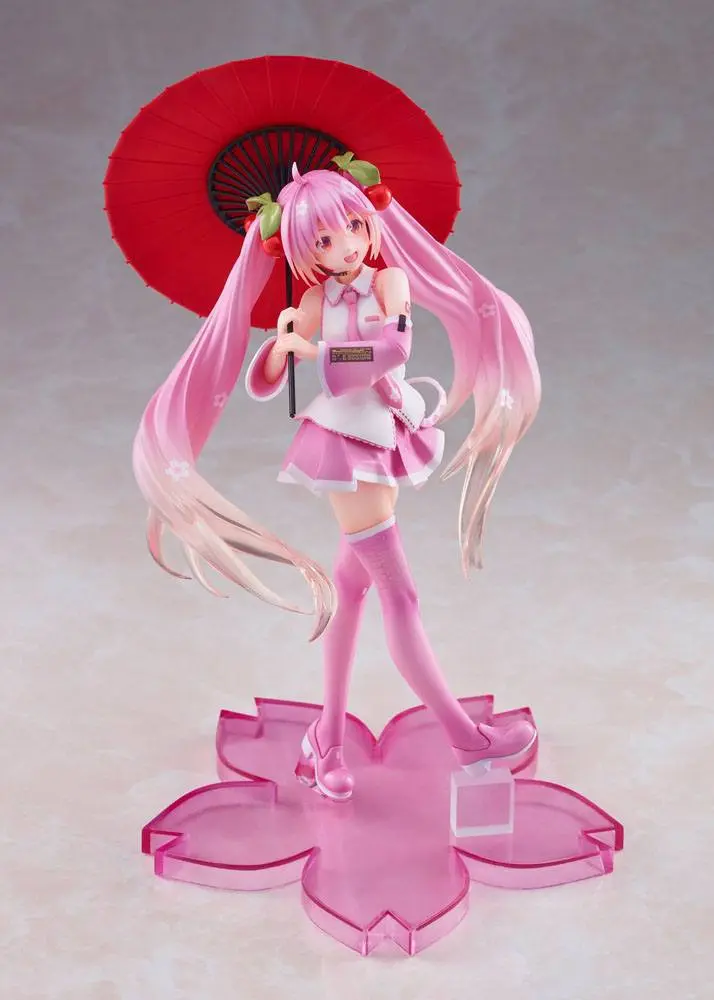 Vocaloid PVC Statue Sakura Miku 2nd Season New Written Japanese Umbrella Ver. 20 cm product photo