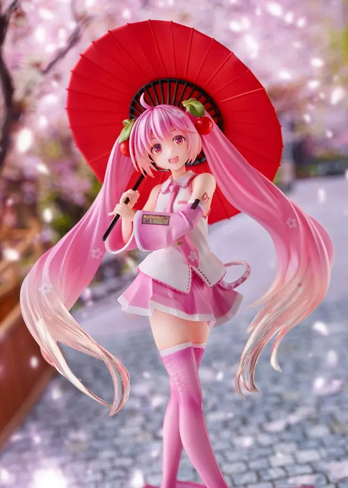 Vocaloid PVC Statue Sakura Miku 2nd Season New Written Japanese Umbrella Ver. 20 cm product photo