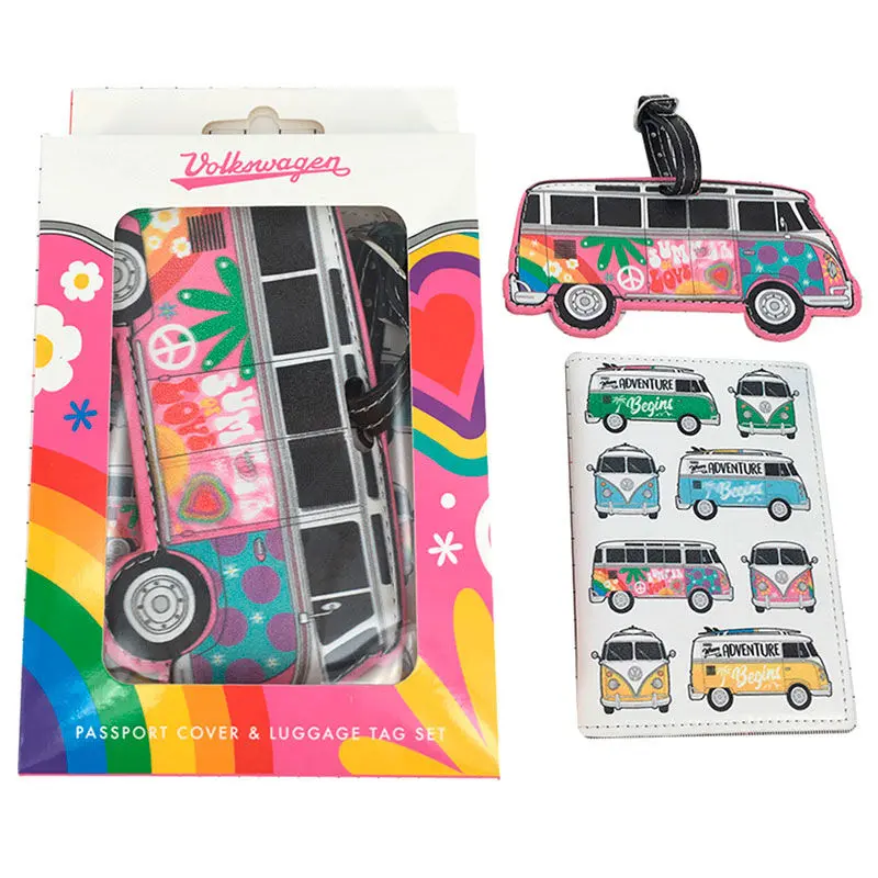 Volkswagen Campervan VW T1 Summer Love Surf passport holder and luggage tag set product photo