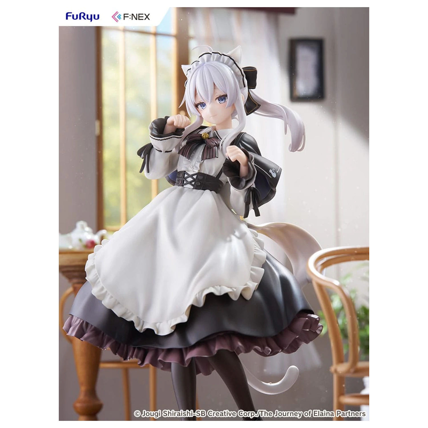 Wandering Witch: The Journey of Elaina F:NEX PVC Statue 1/7 Elaina Maid costume with cat ears Ver. 24 cm   product photo