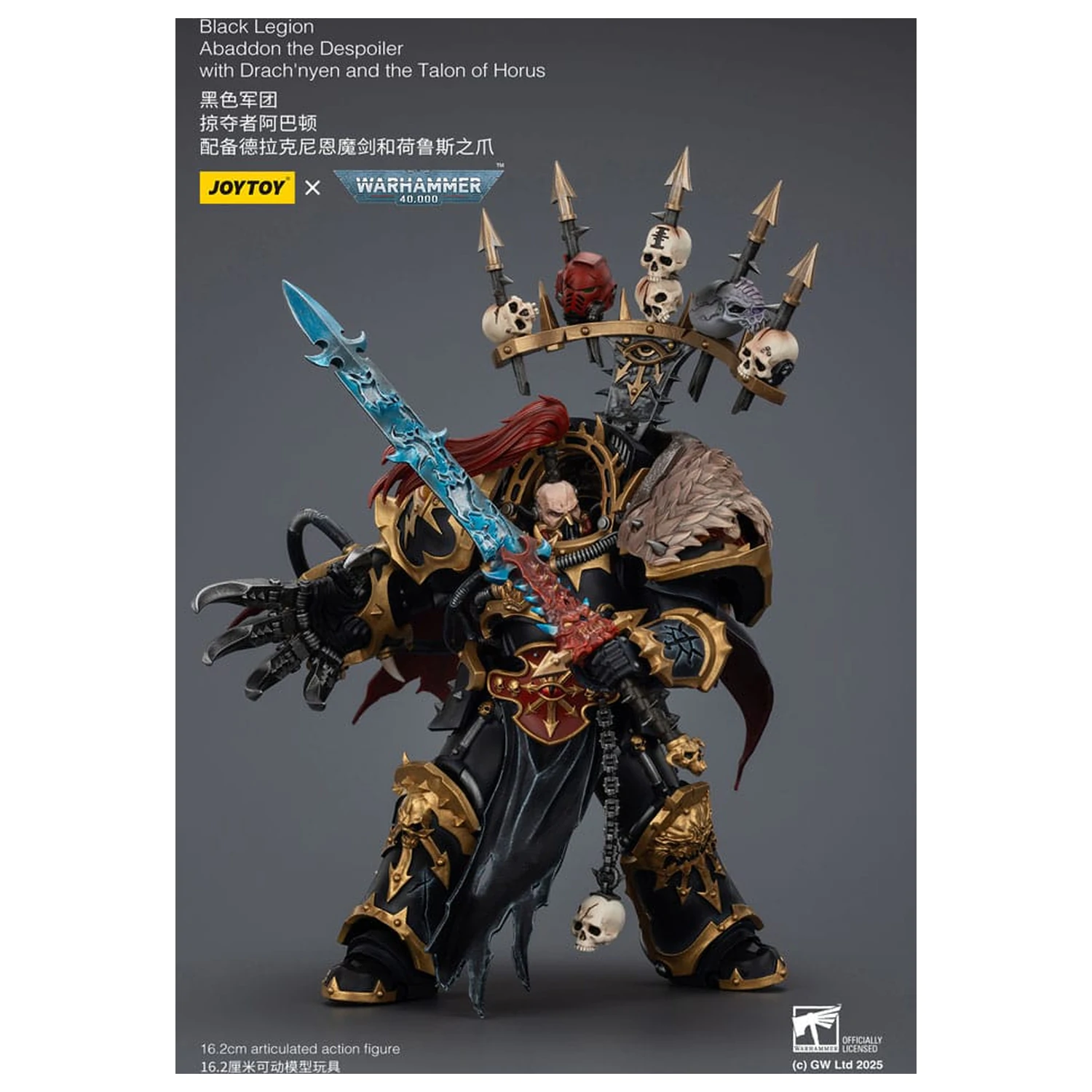 Warhammer 40,000 Action Figure  Black Legion Abaddon the Despoiler with Drach'nyen and the Talo 16 cm product photo
