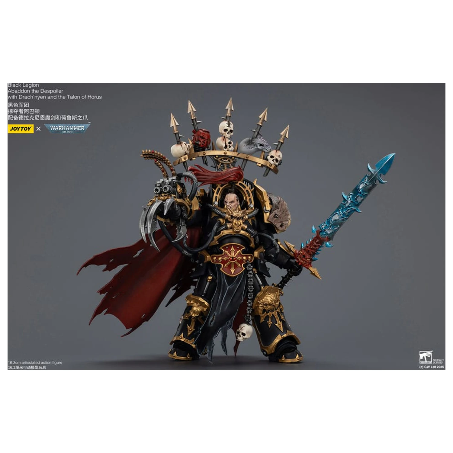 Warhammer 40,000 Action Figure  Black Legion Abaddon the Despoiler with Drach'nyen and the Talo 16 cm product photo
