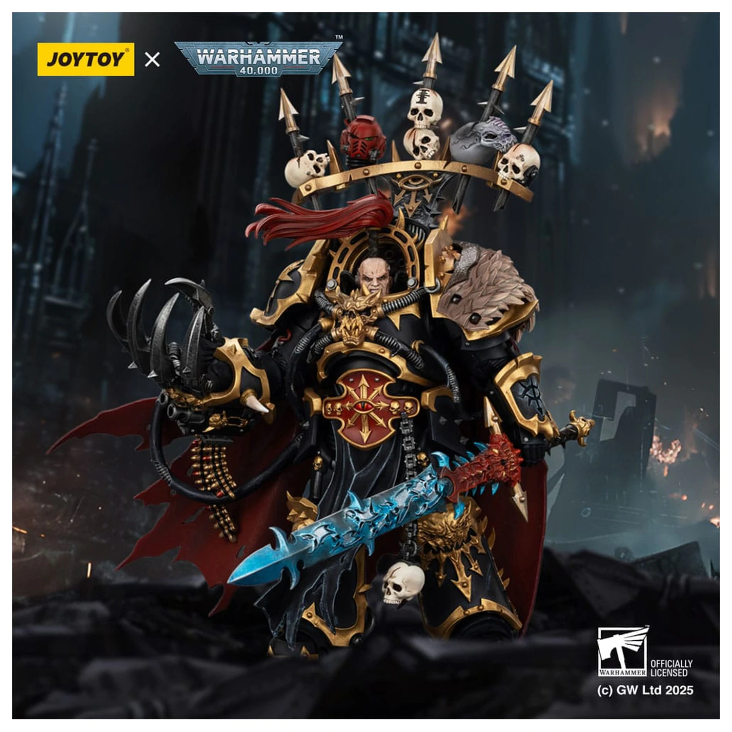 Warhammer 40,000 Action Figure  Black Legion Abaddon the Despoiler with Drach'nyen and the Talo 16 cm product photo