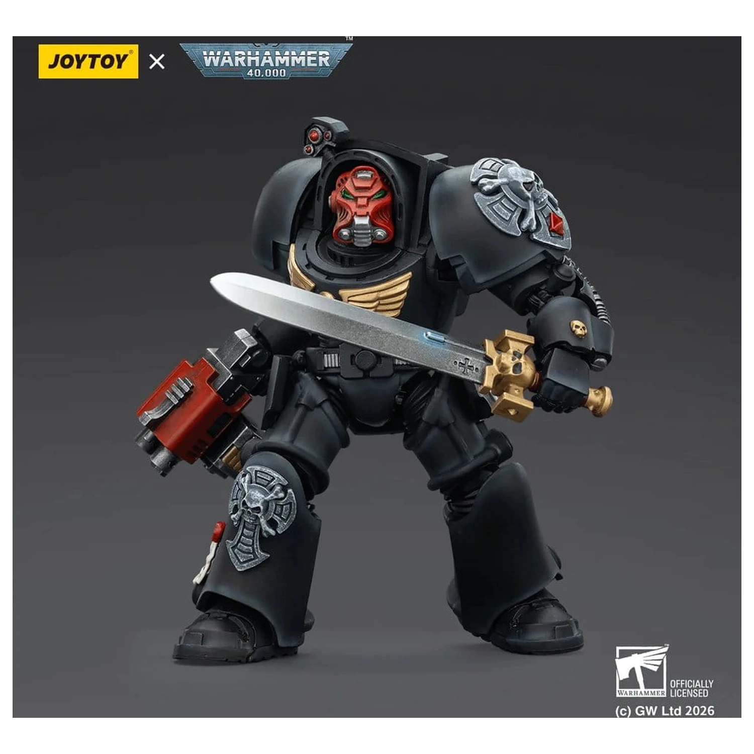 Warhammer 40,000 Action Figure Black Templars Terminator 1 with Power Sword and Storm Bolter 14 cm product photo