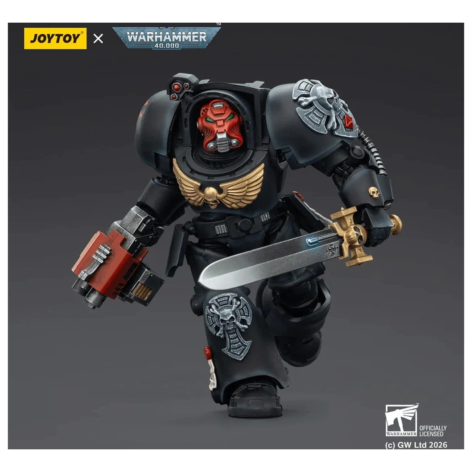 Warhammer 40,000 Action Figure Black Templars Terminator 1 with Power Sword and Storm Bolter 14 cm product photo