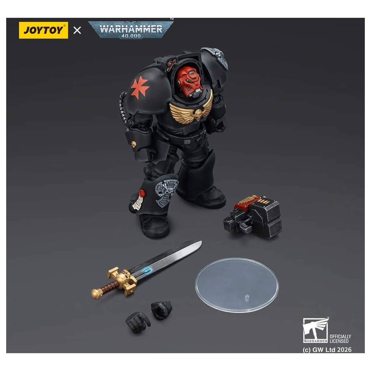 Warhammer 40,000 Action Figure Black Templars Terminator 1 with Power Sword and Storm Bolter 14 cm product photo