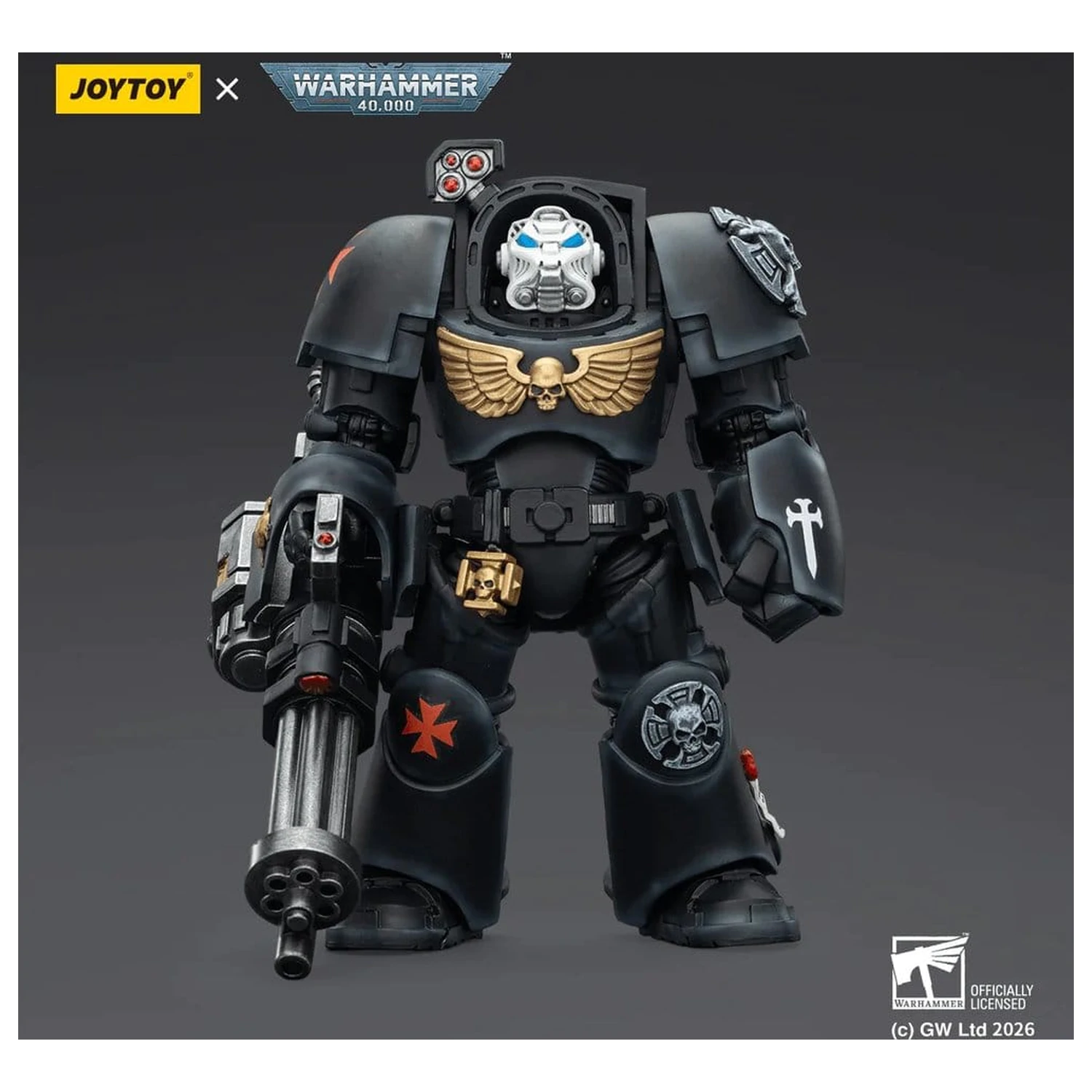 Warhammer 40,000 Action Figure Black Templars Terminator 3 with Power Fist and Assault Cannon 14 cm product photo