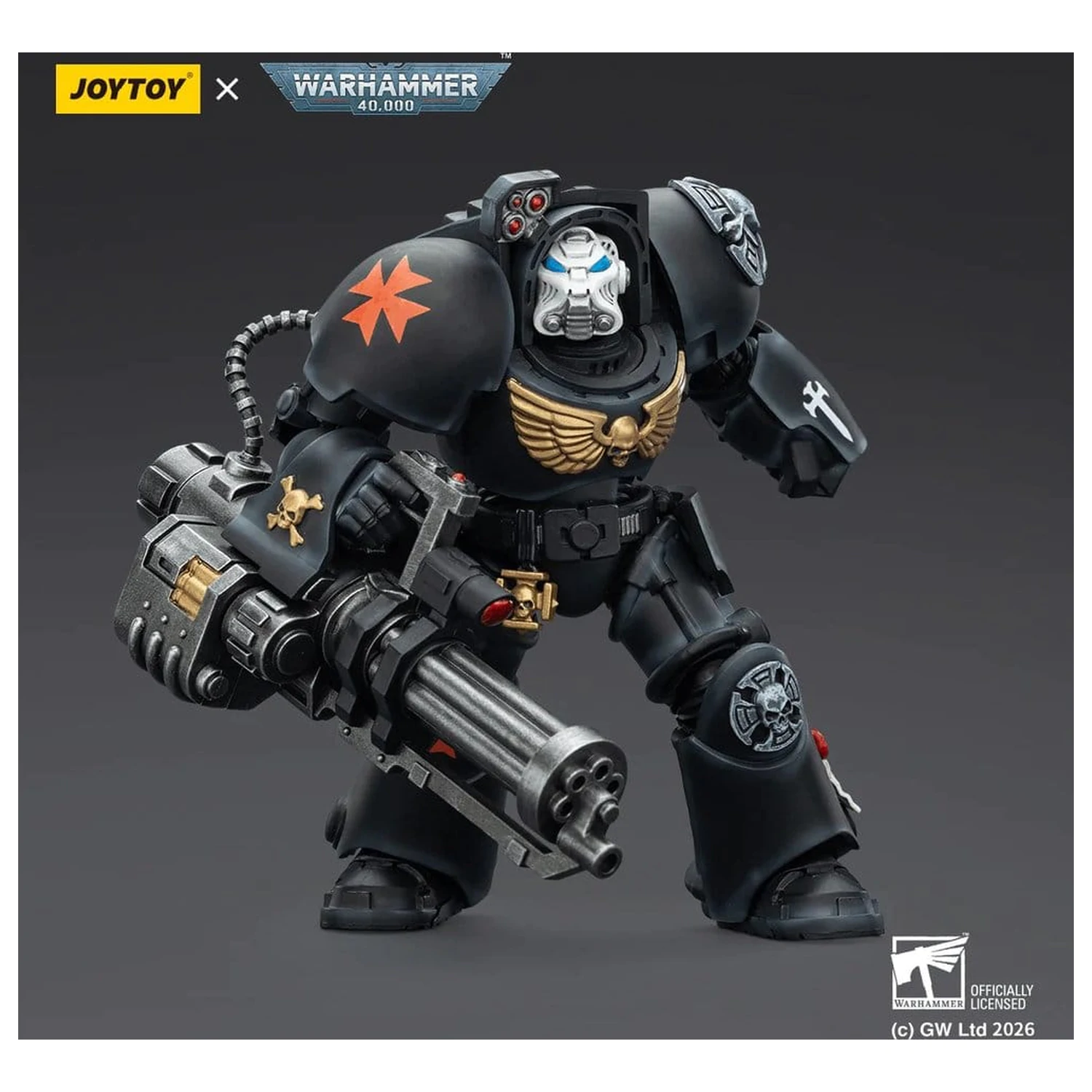 Warhammer 40,000 Action Figure Black Templars Terminator 3 with Power Fist and Assault Cannon 14 cm product photo