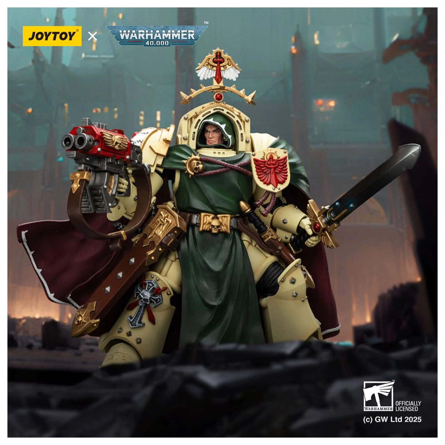 Warhammer 40,000: Dark Angels Action Figure Belial Grand Master of The Deathwing With the Sword of Silence and Storm Bolter 14 cm product photo