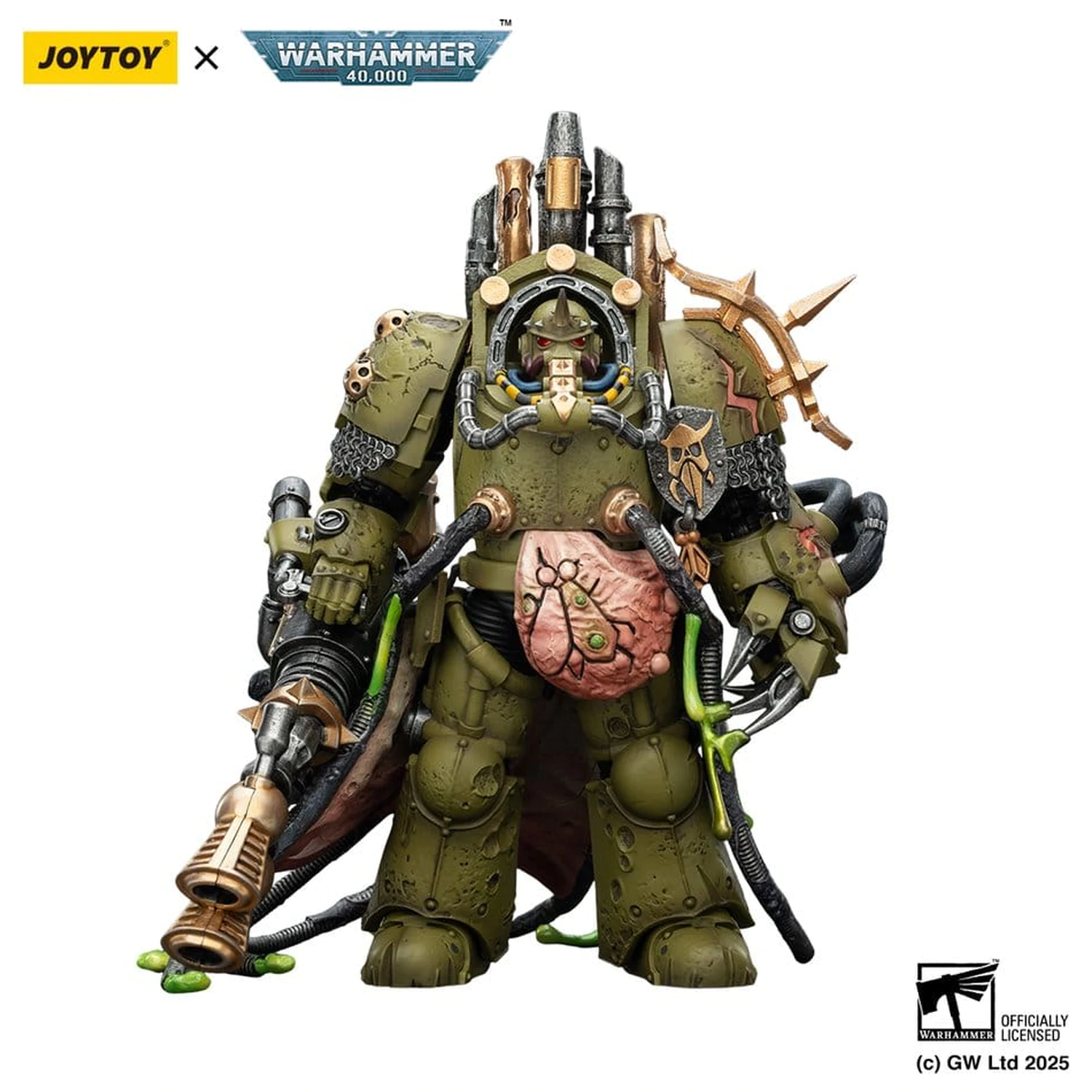 Warhammer 40,000 Action Figure Death Guard Lord of Virulence with Power Fist and Twin Plague Spewer 14 cm product photo