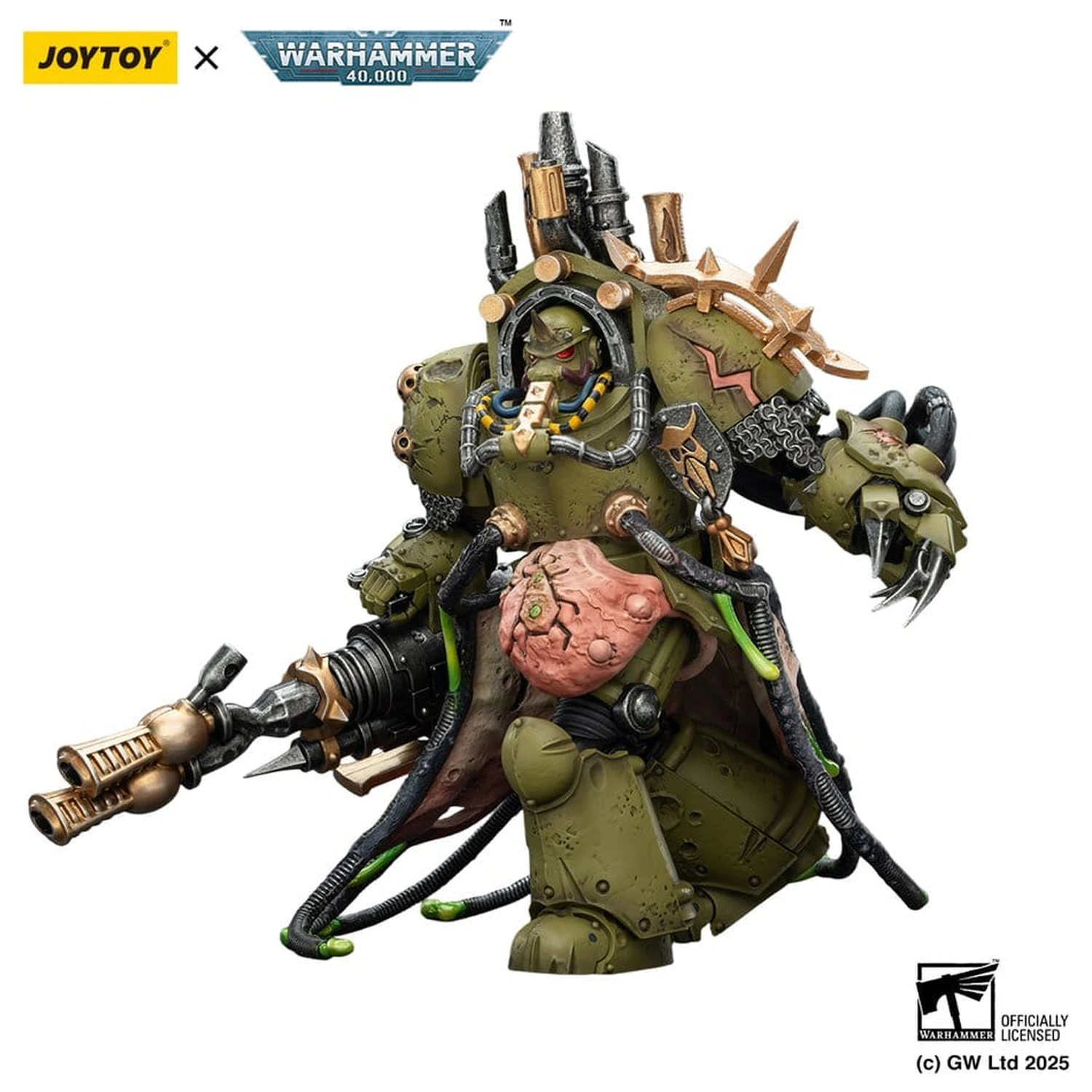 Warhammer 40,000 Action Figure Death Guard Lord of Virulence with Power Fist and Twin Plague Spewer 14 cm product photo
