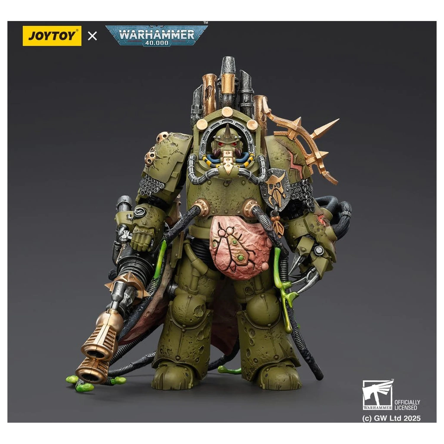 Warhammer 40,000 Action Figure Death Guard Lord of Virulence with Power Fist and Twin Plague Spewer 14 cm product photo