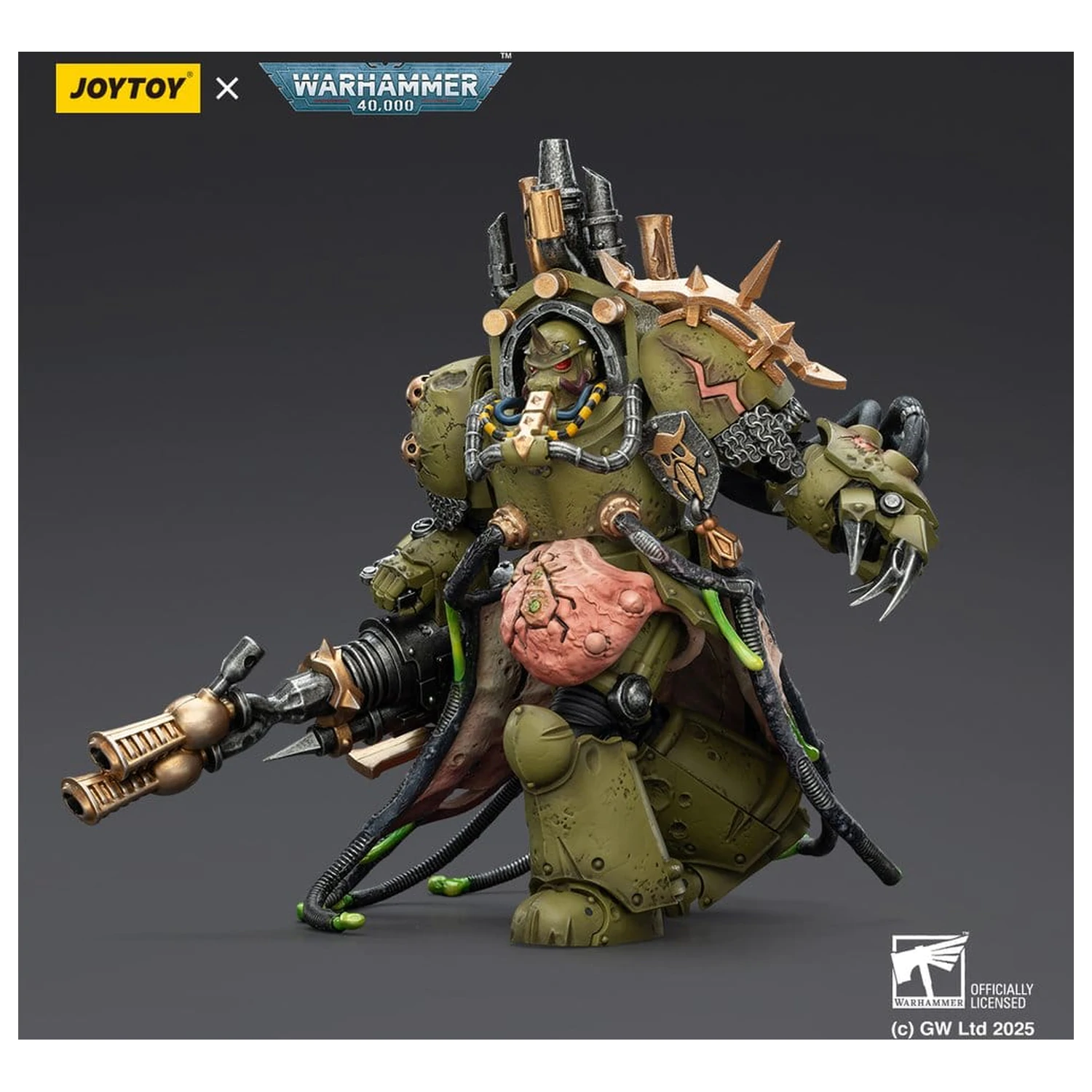 Warhammer 40,000 Action Figure Death Guard Lord of Virulence with Power Fist and Twin Plague Spewer 14 cm product photo
