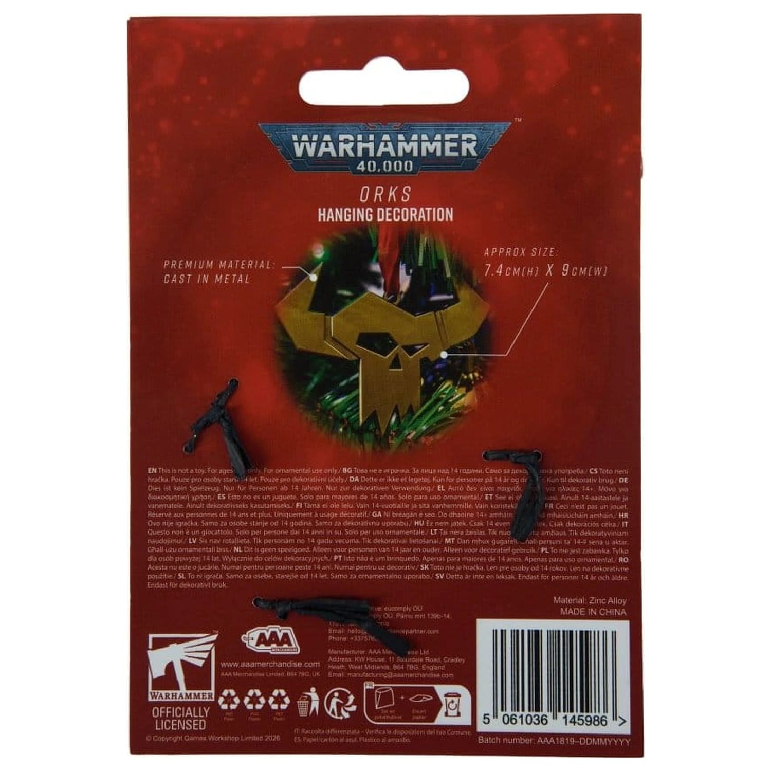 Warhammer 40,000 Hanging Decoration Orks 17 cm product photo