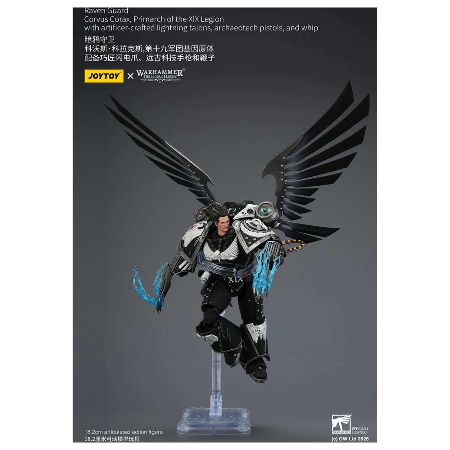 Warhammer 40,000 Action Figure Raven Guard Corvus Corax, Primarch of the XIX Legion 18 cm product photo