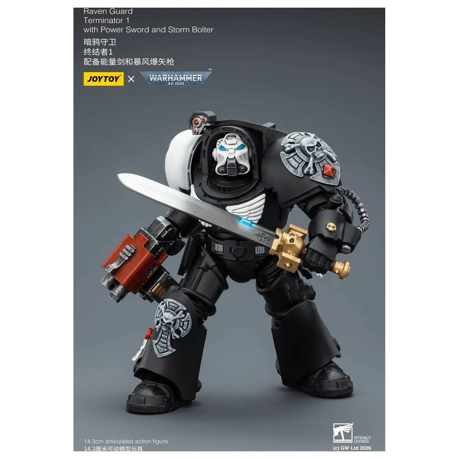 Warhammer 40,000 Action Figure Raven Guard Terminator 1 with Power Sword and Storm Bolter 14 cm product photo