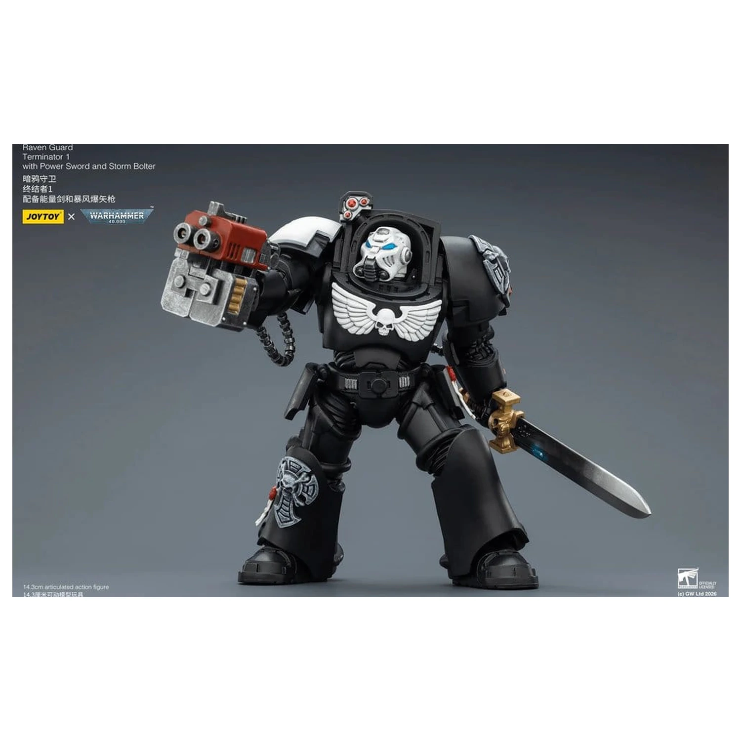 Warhammer 40,000 Action Figure Raven Guard Terminator 1 with Power Sword and Storm Bolter 14 cm product photo