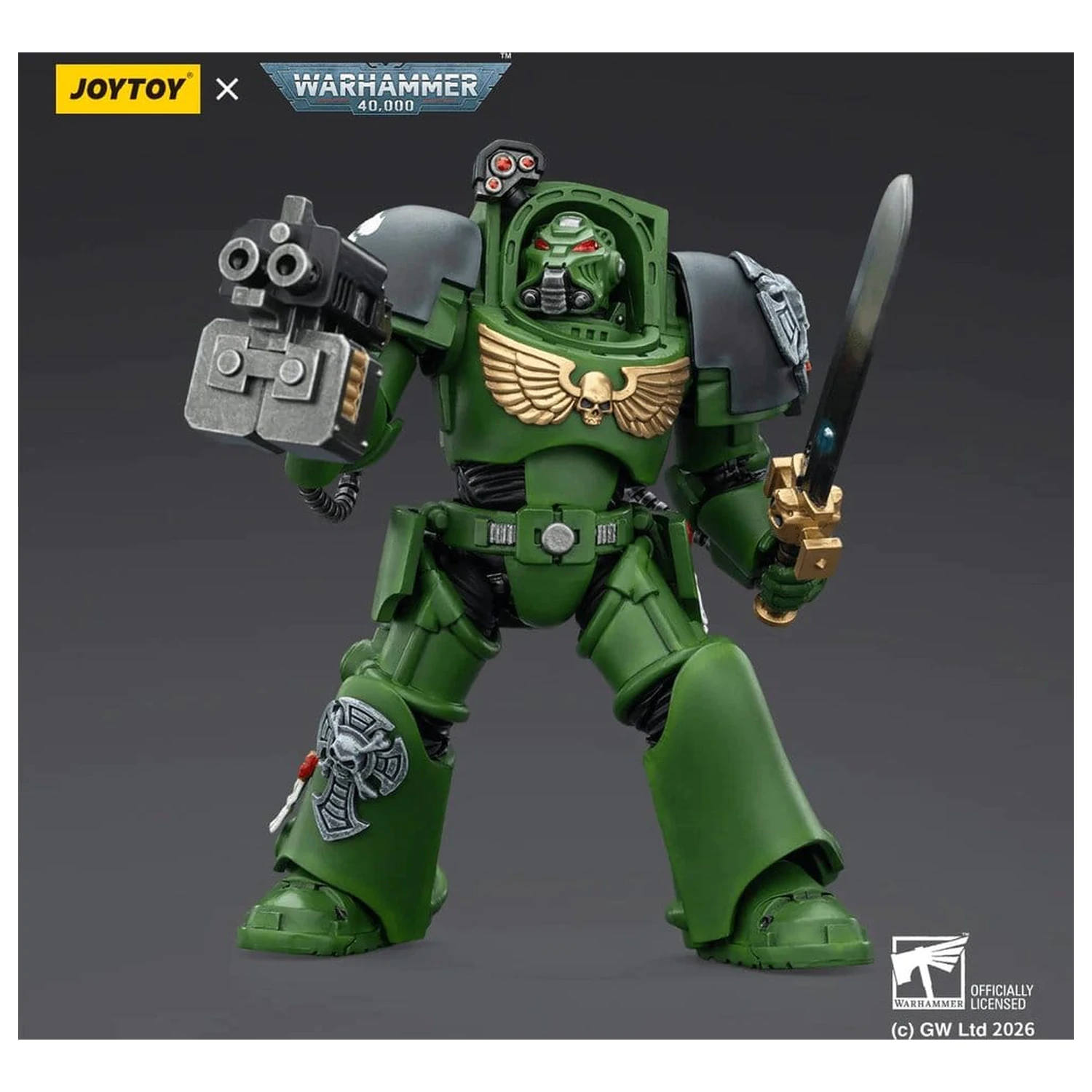Warhammer 40,000 Action Figure Salamanders Terminator 1 with Power Sword and Storm Bolter 14 cm product photo