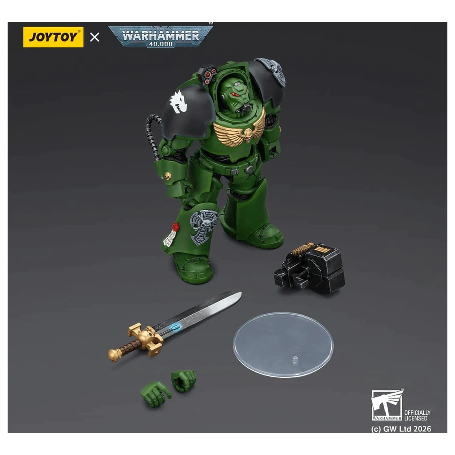 Warhammer 40,000 Action Figure Salamanders Terminator 1 with Power Sword and Storm Bolter 14 cm product photo