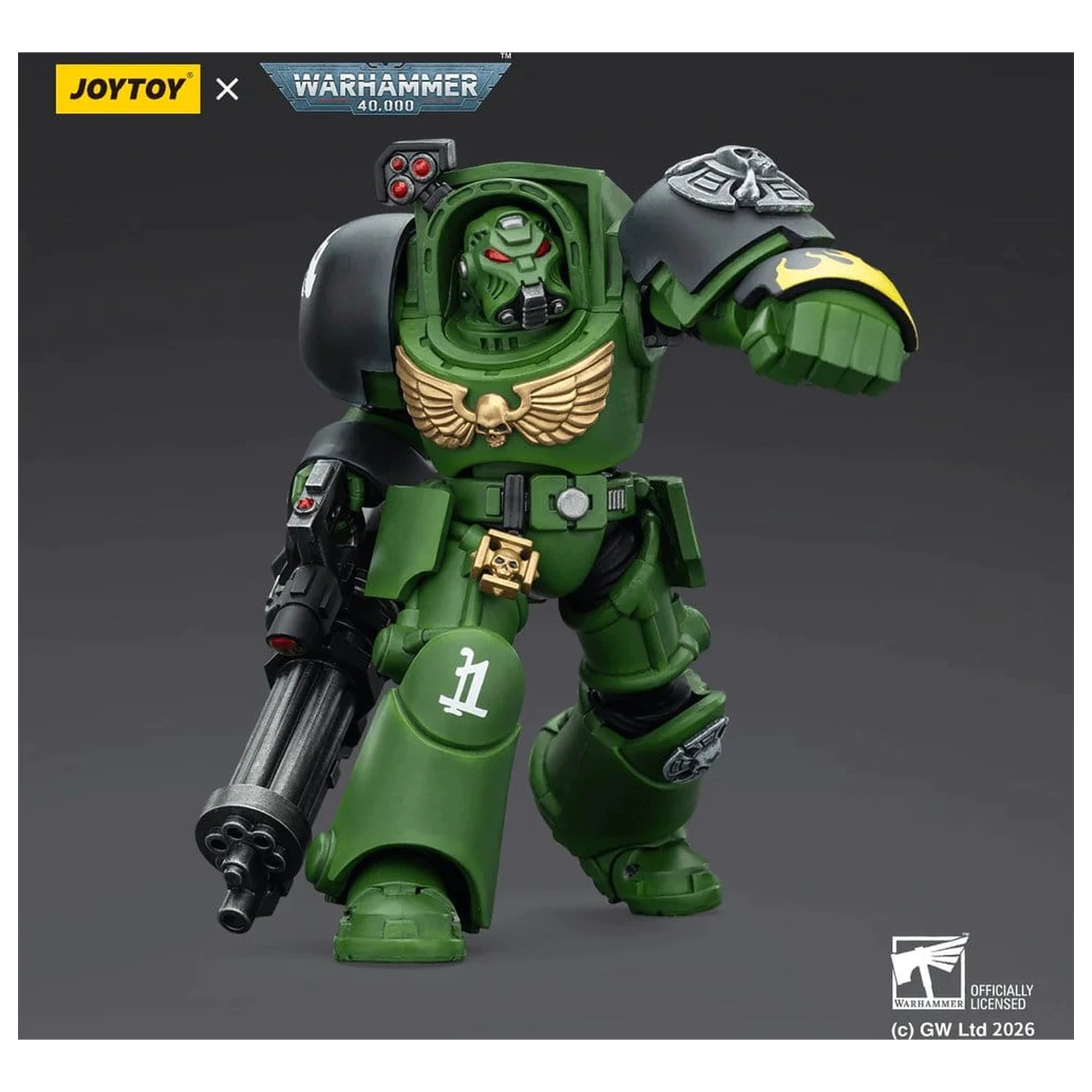 Warhammer 40,000 Action Figure Salamanders Terminator 3 with Power Fist and Assault Cannon 14 cm product photo