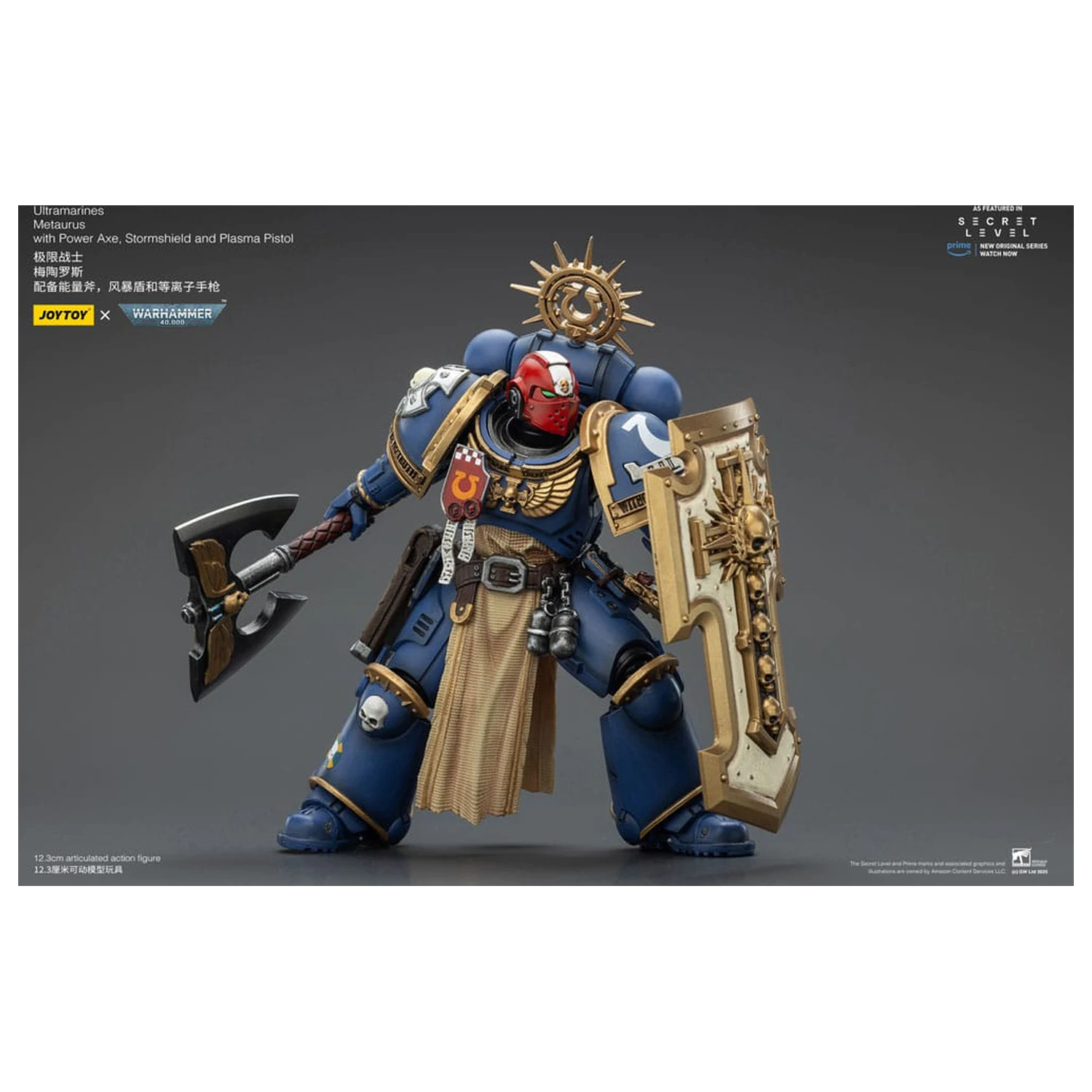 Warhammer 40,000 Action Figure Ultramarines Metaurus with Power Axe, Stormshield and Plasma Pistol 13 cm product photo