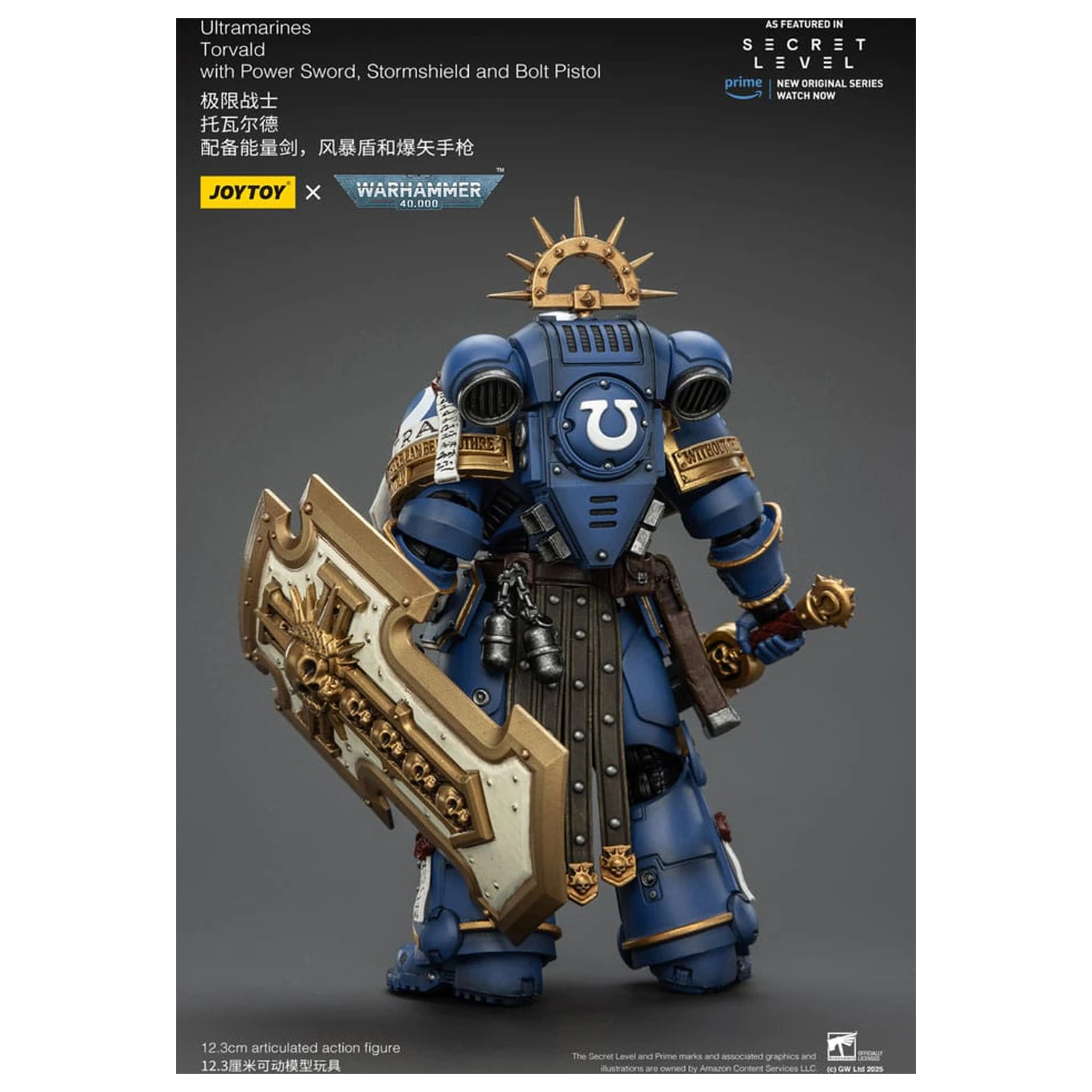 Warhammer 40,000 Action Figure Ultramarines Torvald with Power Sword, Stormshield and Bolt Pistol 13 cm product photo