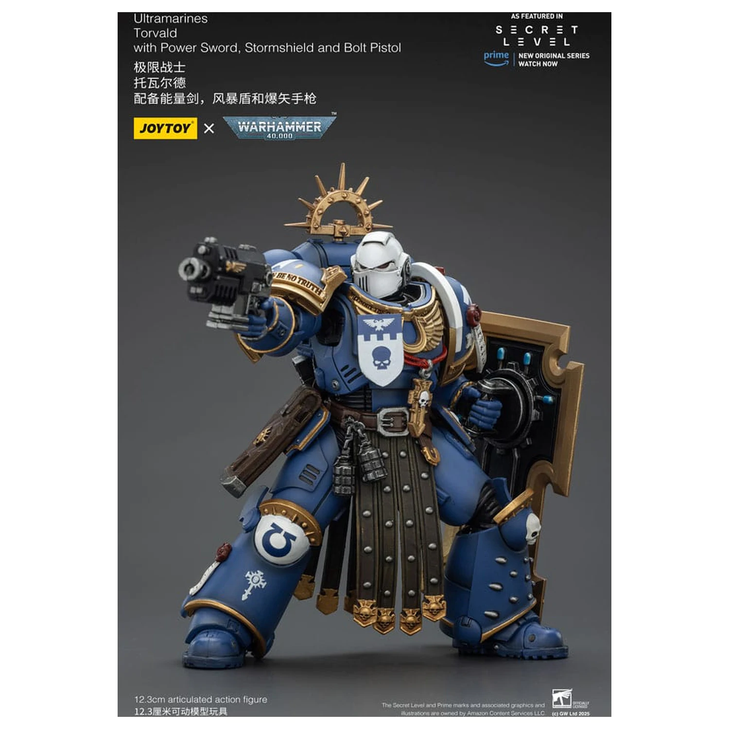 Warhammer 40,000 Action Figure Ultramarines Torvald with Power Sword, Stormshield and Bolt Pistol 13 cm product photo