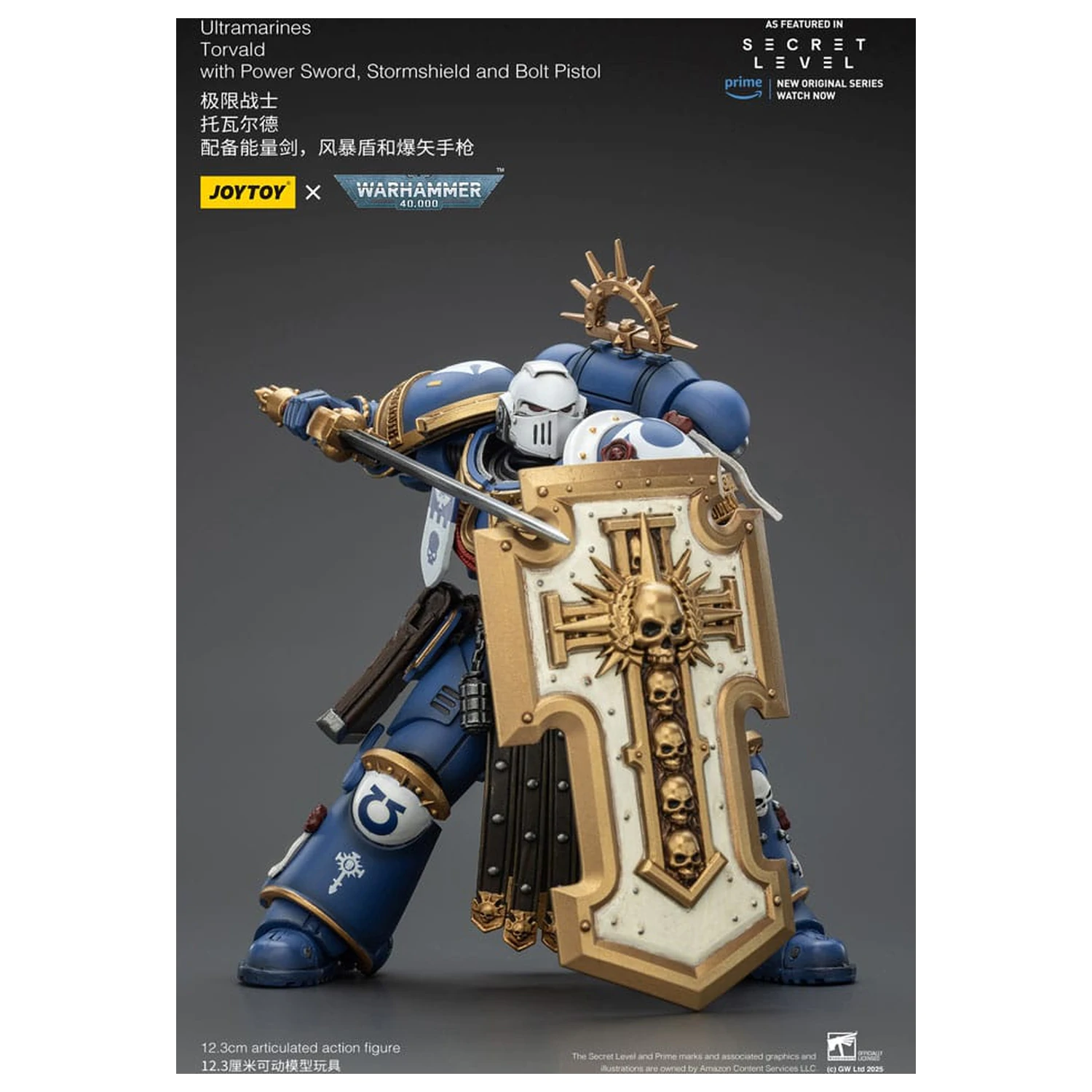 Warhammer 40,000 Action Figure Ultramarines Torvald with Power Sword, Stormshield and Bolt Pistol 13 cm product photo