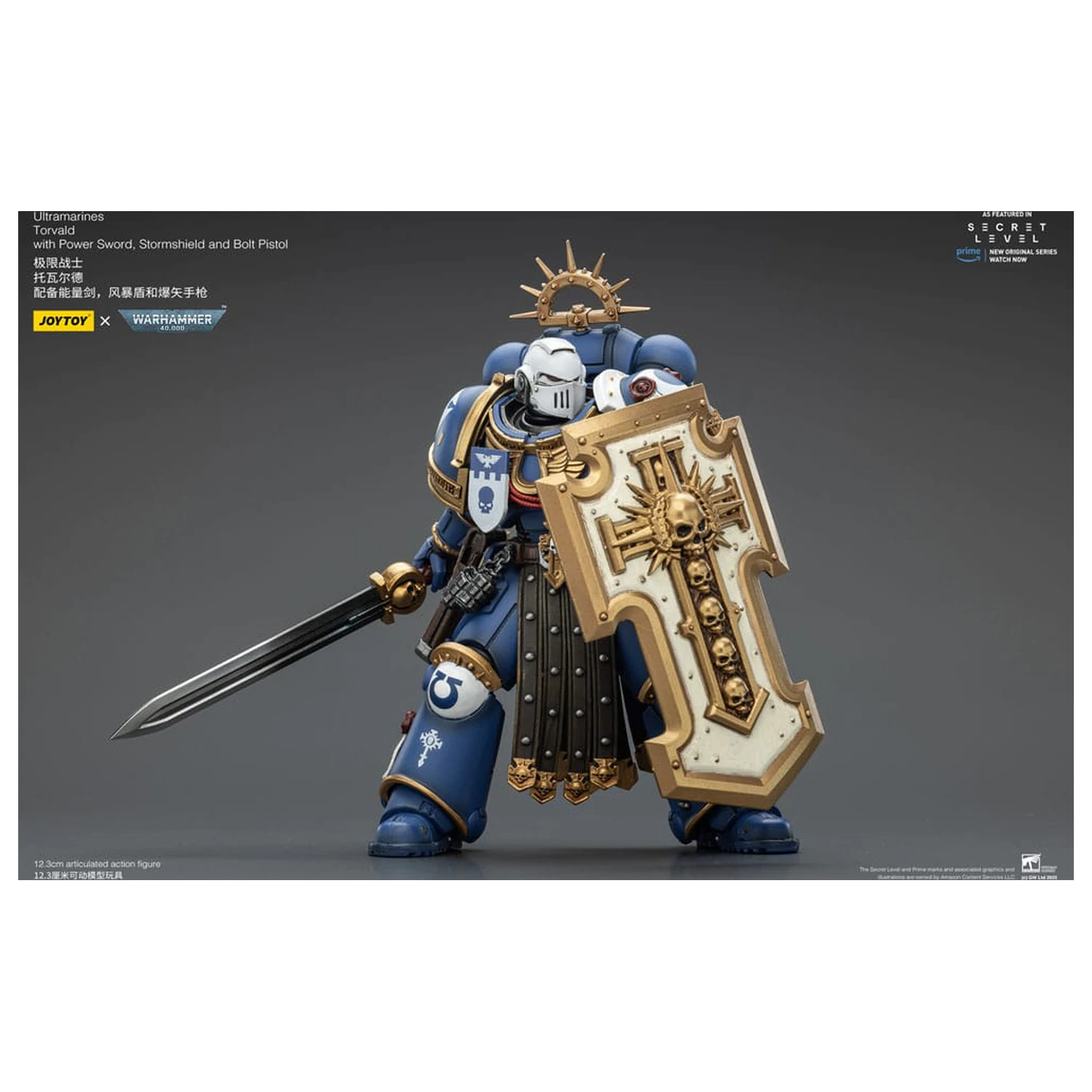 Warhammer 40,000 Action Figure Ultramarines Torvald with Power Sword, Stormshield and Bolt Pistol 13 cm product photo