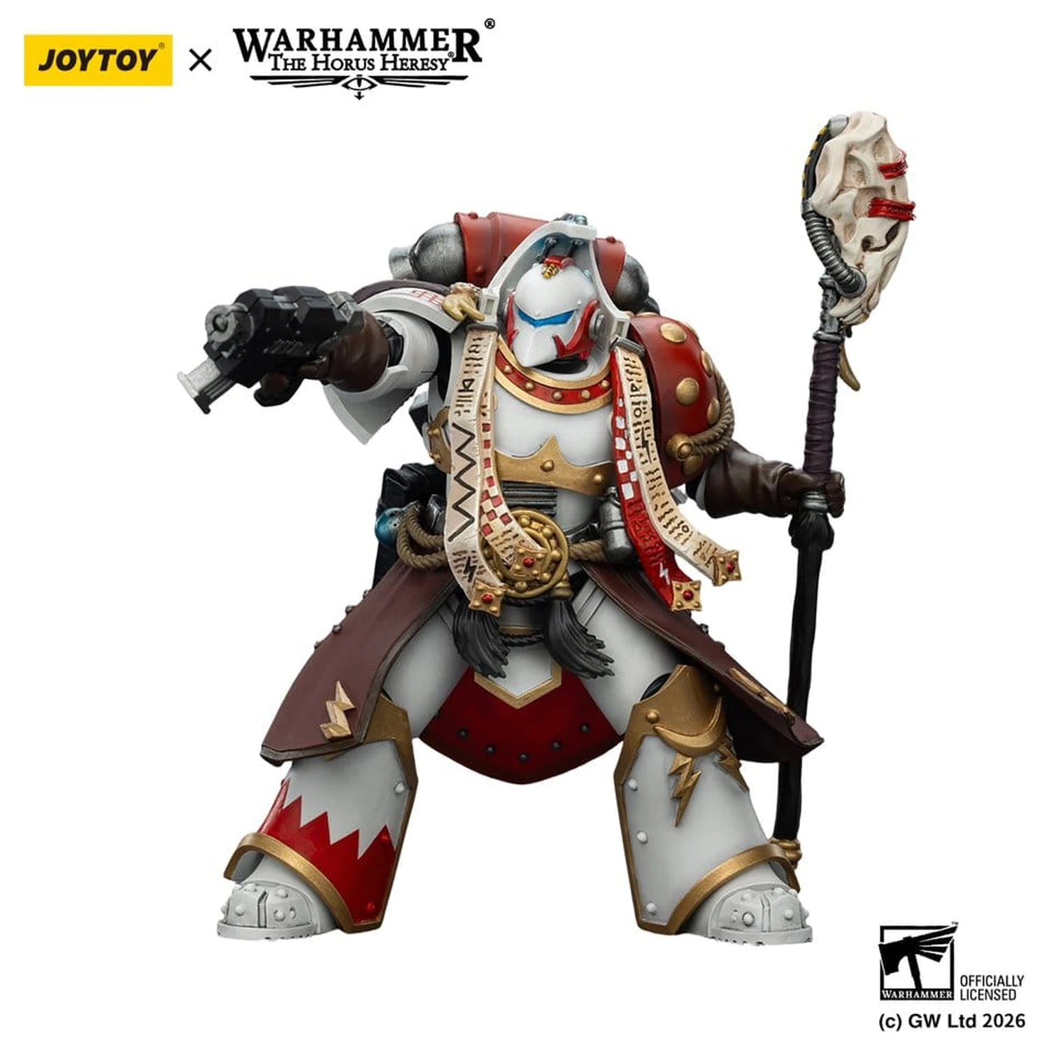 Warhammer 40,000 Action Figure White Scars Stormseer Consulwith Force Staff and Bolt Pistol 12 cm product photo