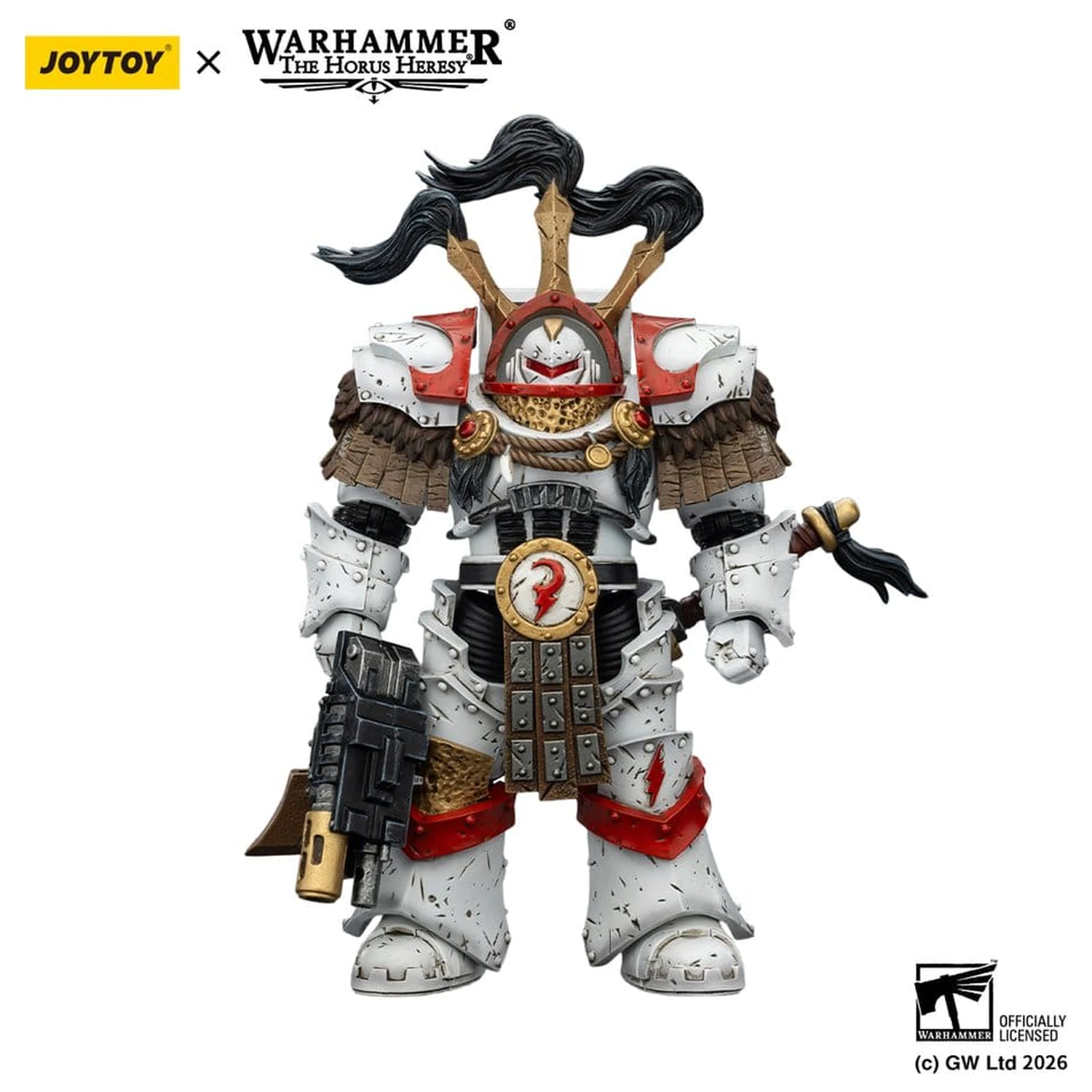 Warhammer 40,000 Action Figure White Scars Legion Praetor in Cataphractii Terminator Armour with Cyber Hawk Chogorian sword and combi-melta 14 cm product photo