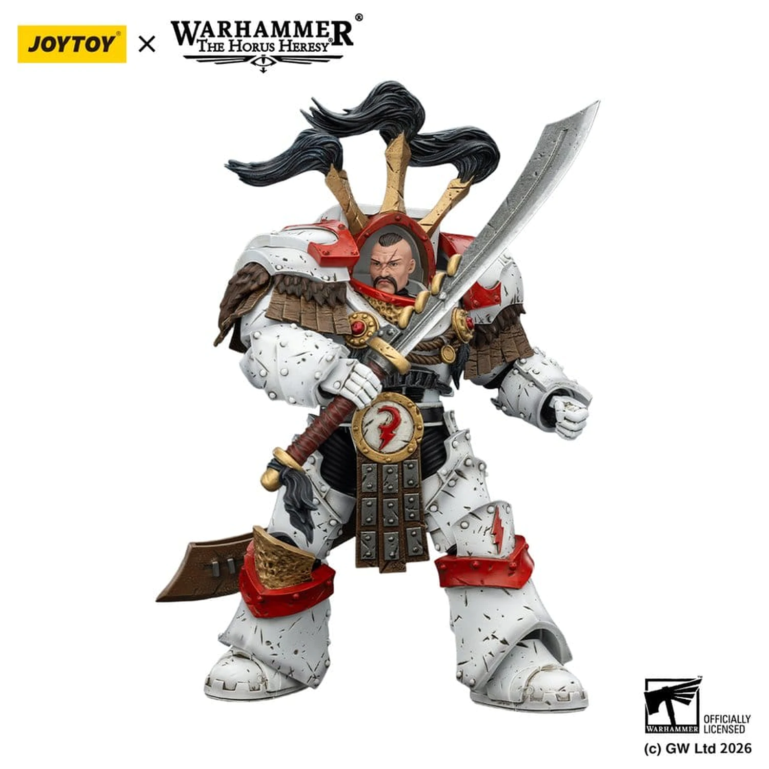 Warhammer 40,000 Action Figure White Scars Legion Praetor in Cataphractii Terminator Armour with Cyber Hawk Chogorian sword and combi-melta 14 cm product photo