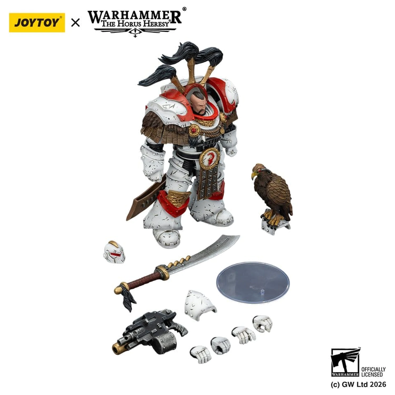 Warhammer 40,000 Action Figure White Scars Legion Praetor in Cataphractii Terminator Armour with Cyber Hawk Chogorian sword and combi-melta 14 cm product photo