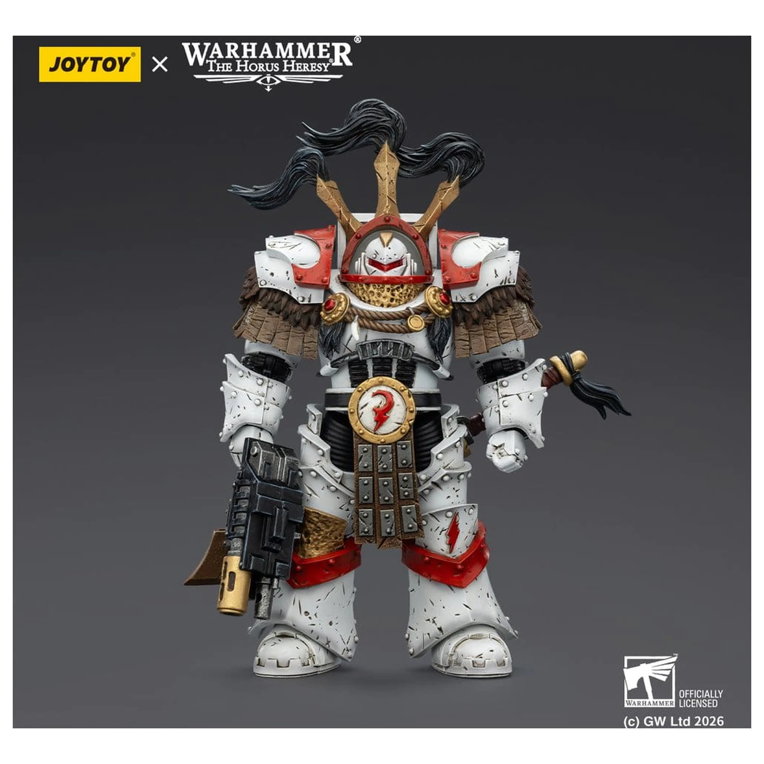 Warhammer 40,000 Action Figure White Scars Legion Praetor in Cataphractii Terminator Armour with Cyber Hawk Chogorian sword and combi-melta 14 cm product photo