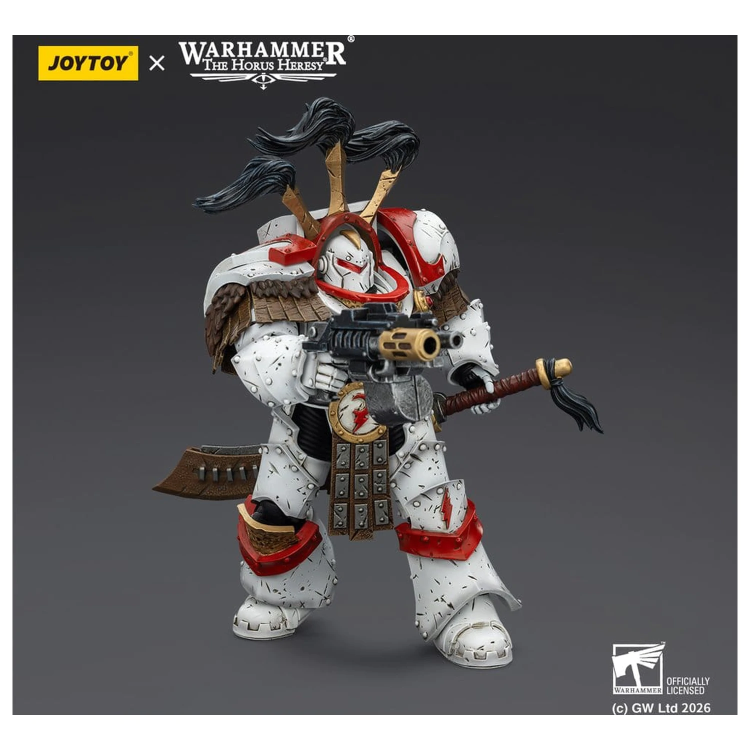 Warhammer 40,000 Action Figure White Scars Legion Praetor in Cataphractii Terminator Armour with Cyber Hawk Chogorian sword and combi-melta 14 cm product photo
